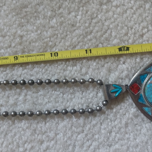 Stone and metal pendant with 925 silver chain - Picture 3 of 6